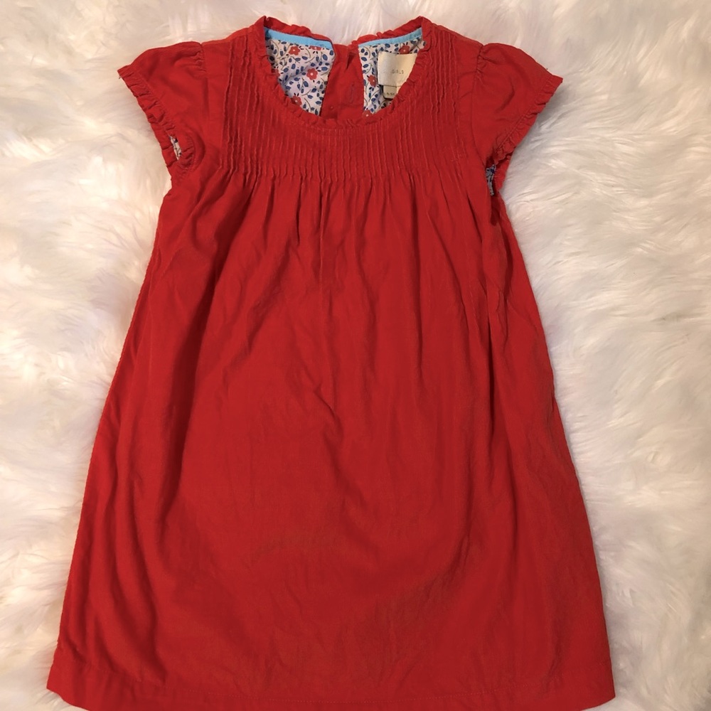 Mini boden 4-5 fine cord red dress